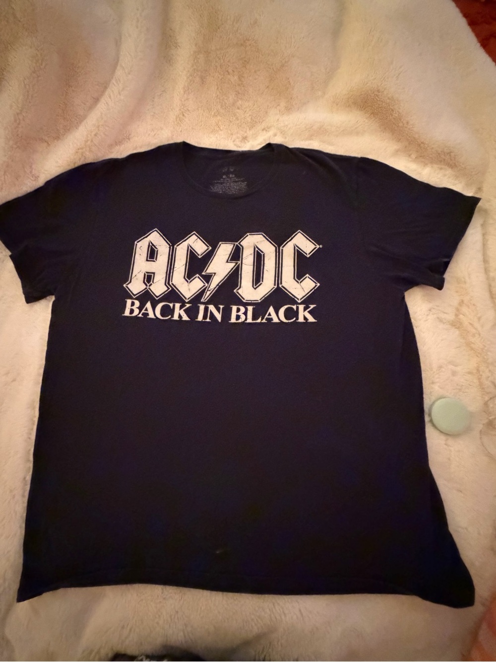 AC/DC Black Graphic 'Back In Black' Tee - White Logo UNISEX